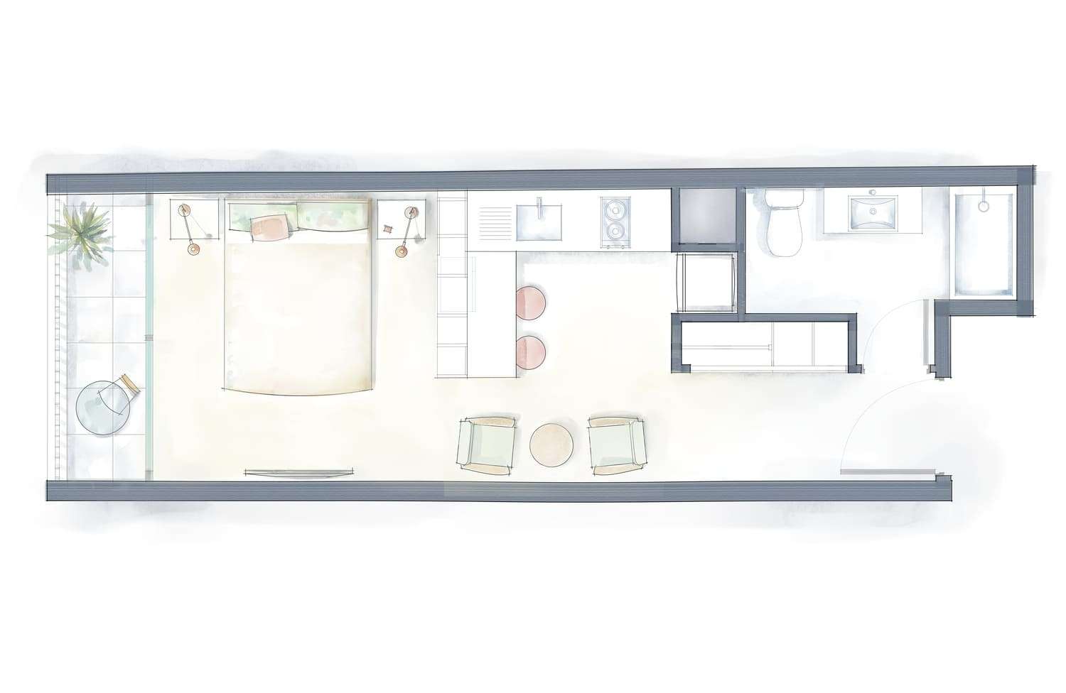 Departamento Estudio en Venta en Metro Irarrázaval 